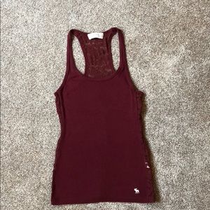 Maroon Laced-Back Abercrombie & Fitch Tank Top